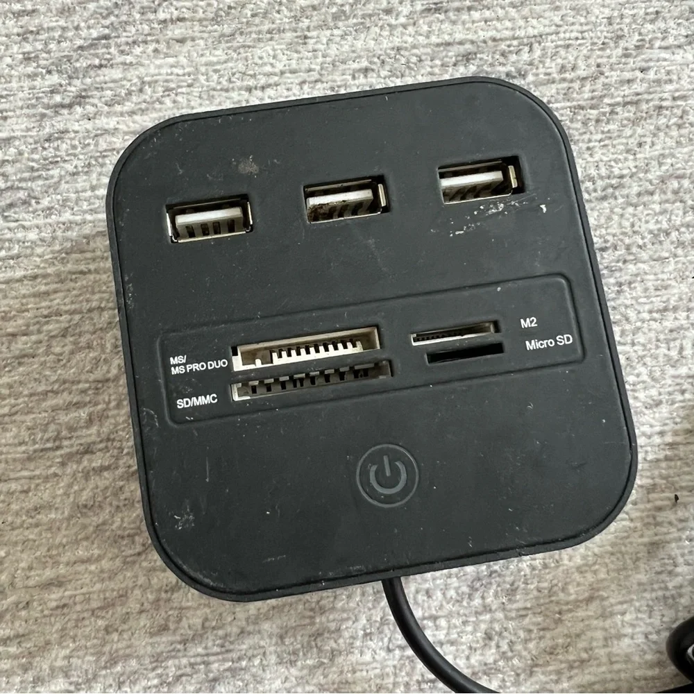 Multi-Function USB2.0 Card Reader Hub with Splitter High Speed Hub 3 Port